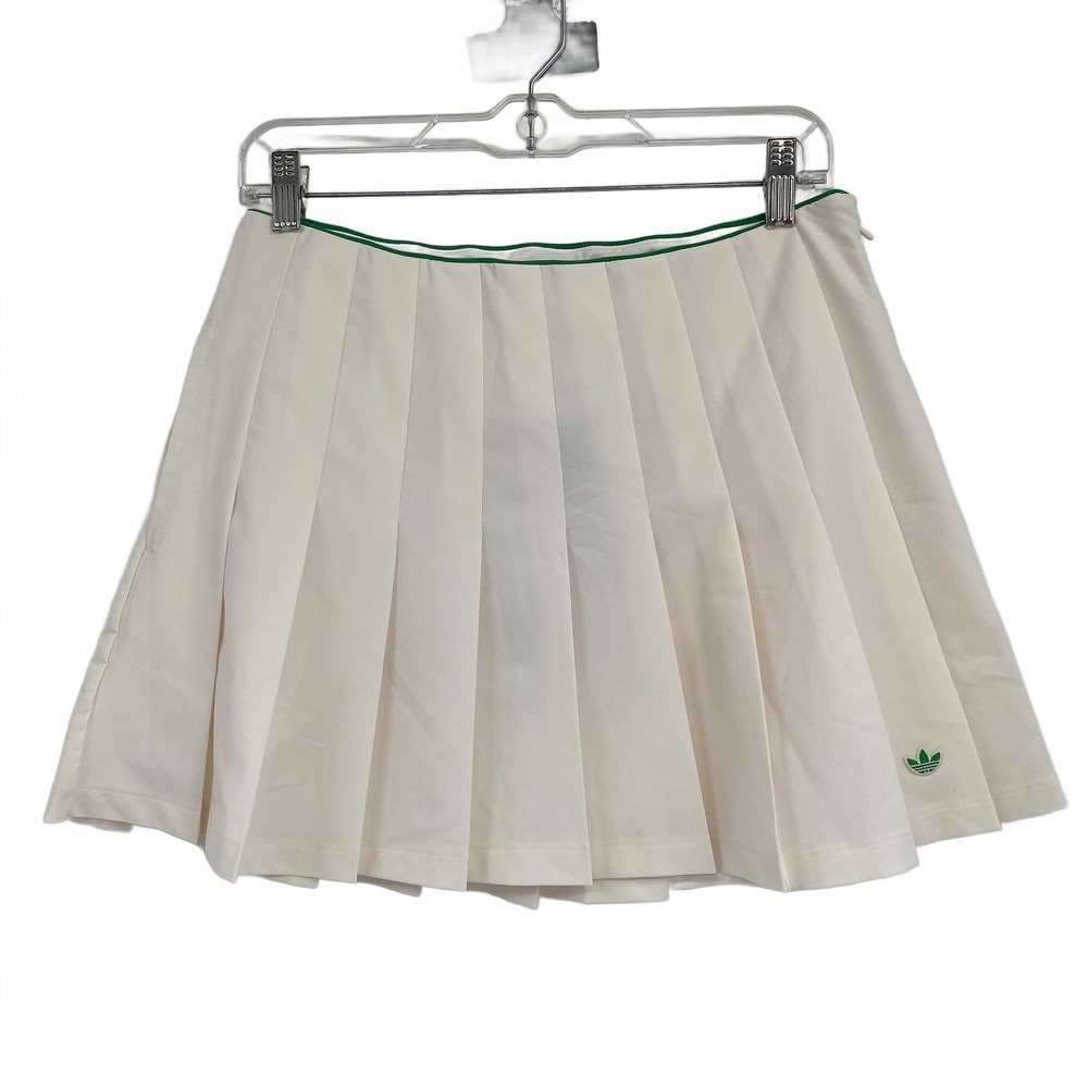 Adidas Cream Green Pleated Mini Skirt | Women’s Size 8